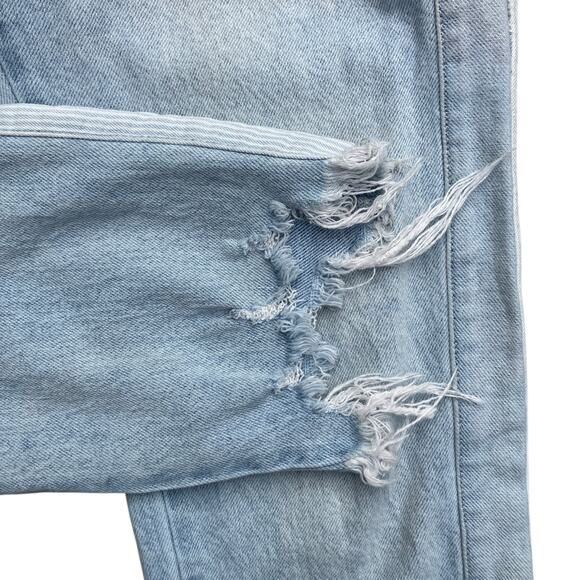 Kancan Jeans Light Wash Distressed Jeans Sz 5/26 Raw Hem High Rise Denim Boho - Picture 4 of 12